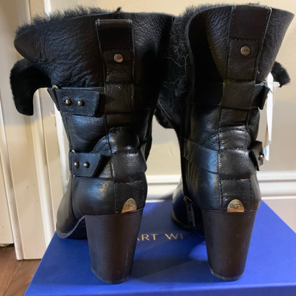 NWT Ugg Leather boot with fur lining size 5 - Picture 4 of 4